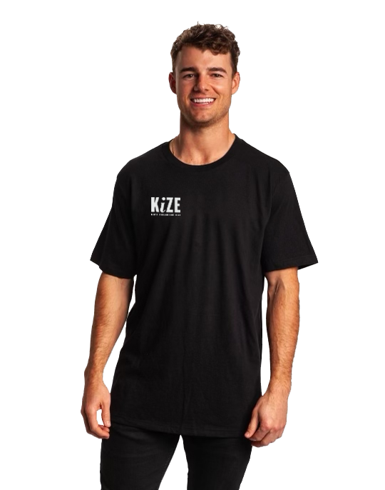 Kize Team Member Smiling with Kize T-Shirt