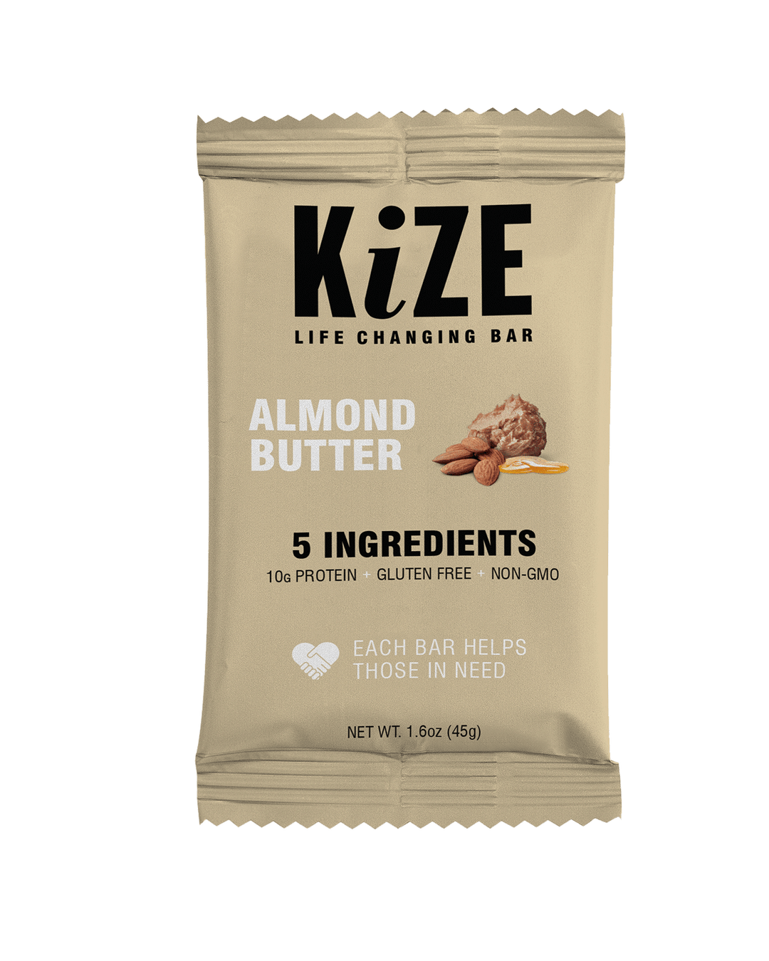 Kize Almond Butter Life Changing Bar 5 Ingredients Protein Gluten-Free Non-GMO