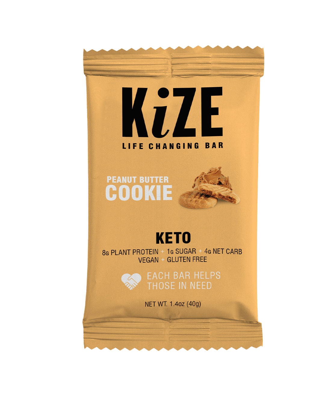 Kize Life Changing Bar Peanut Butter Cookie Keto Protein Vegan Gluten Free Package