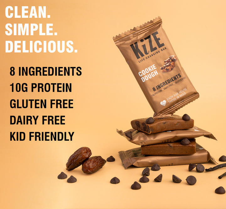Cookie Dough Kize Protein Bar Promotional Graphic