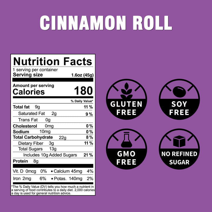 Back of Cinnamon Roll Package with Ingredients