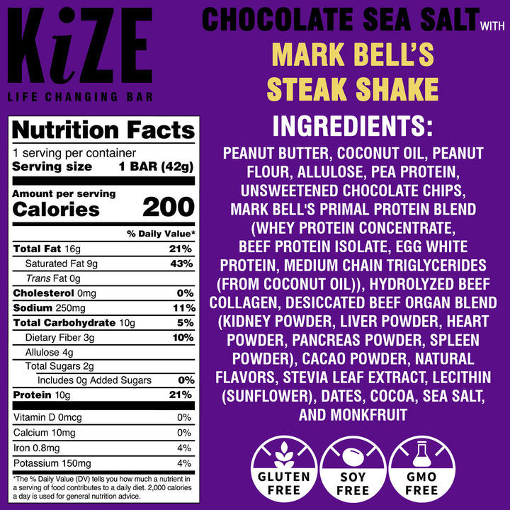Chocolate Sea Salt with Mark Bell's "Steak Shake" (Box of 10)