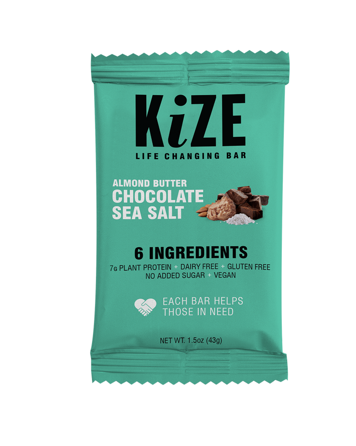 Kize Almond Butter Chocolate Sea Salt Bar in Package