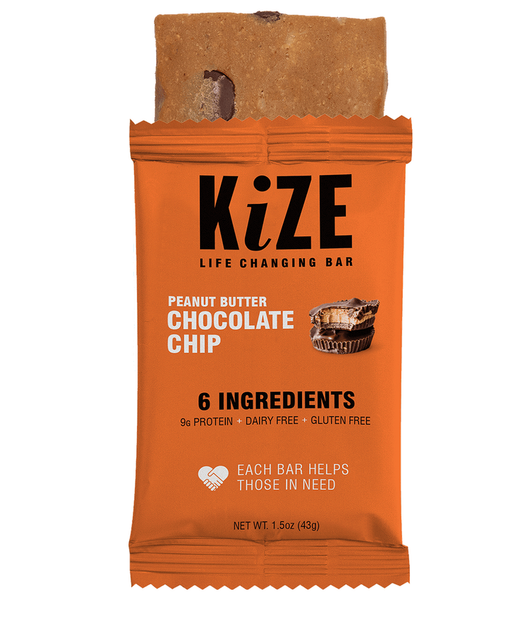 Kize Life Changing Bar Peanut Butter Chocolate Chip Protein Dairy Free Gluten Free Package