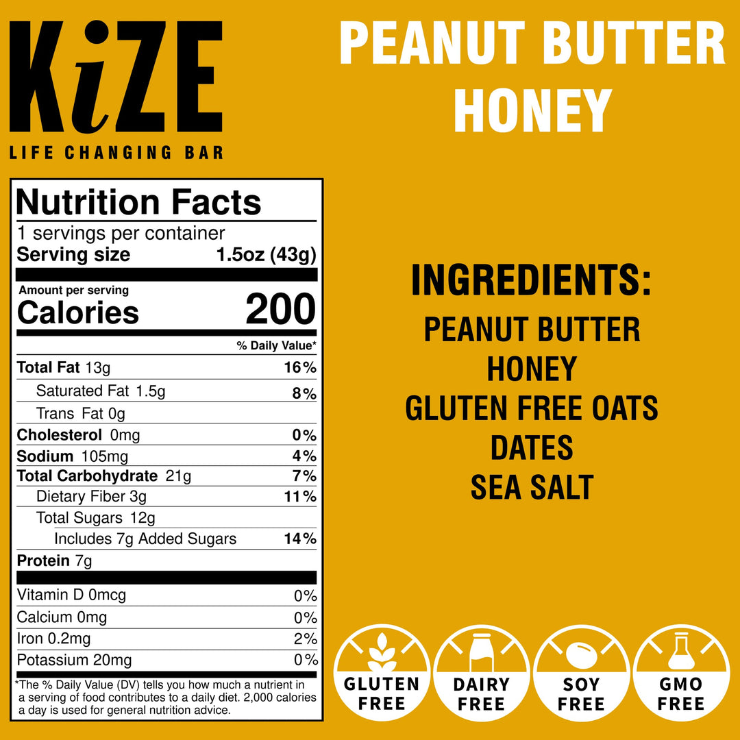 Peanut Butter Honey Kize Bar Promotional Graphic